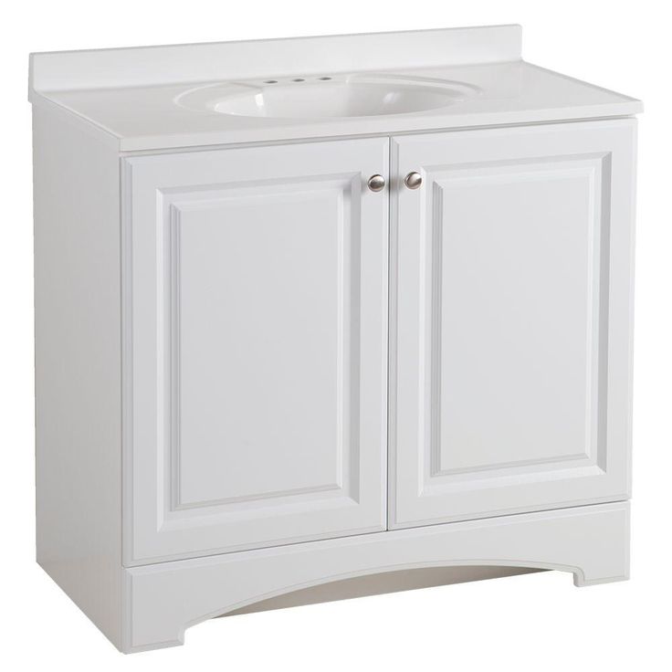 31 in. W Vanity in White with Cultured Marble Vanity Top in White