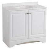 31 in. W Vanity in White with Cultured Marble Vanity Top in White