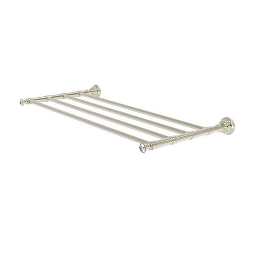 Allied Brass Carolina Crystal Collection 24-in Towel Shelf in Polished Nickel