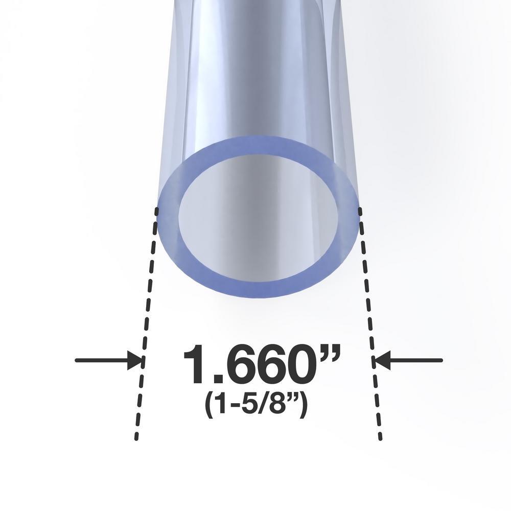 1-1/4 in. x 5 ft. Furniture Grade Sch. 40 PVC Pipe in Clear - Super Arbor