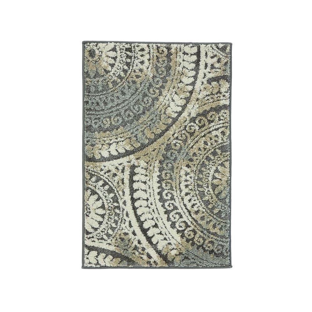 Spiral Medallion Cool Gray Tones 8 ft. x 10 ft. Area Rug - Super Arbor