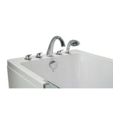 Laydown 72 in. Walk-In Whirlpool Bathtub in White LH Hinged Middle Glass Door with Screen 5 PC Fast Fill Faucet LH Drain - Super Arbor