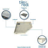 Redi Neo 46 in. x 46 in. Neo-Angle Corner Shower Base with Back Drain and Tileable Grate - Super Arbor
