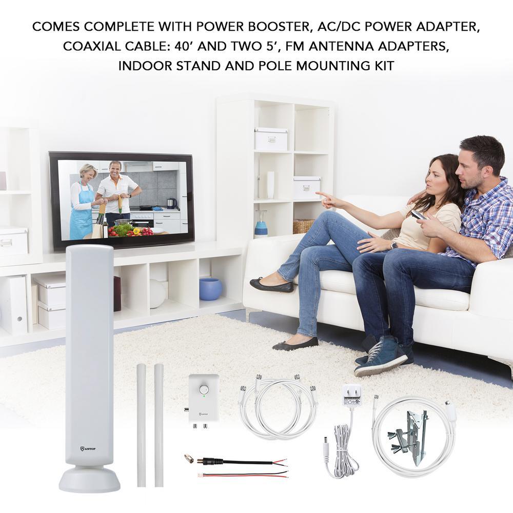 Smart Panel Antenna with Smart Boost System High Gain and Built-In 4G LTE Filter, Long Range Multi-Directional Reception - Super Arbor