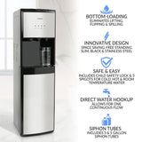 3 or 5 Gal. Water Cooler in Black with Hot, Cold and Room Temperature Water Functions