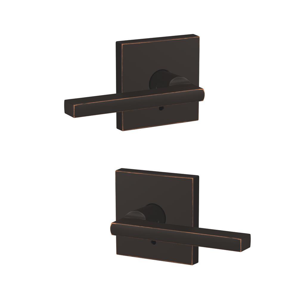 Custom Latitude Satin Nickel Collins Trim Dummy Door Lever (2-pack) - Super Arbor