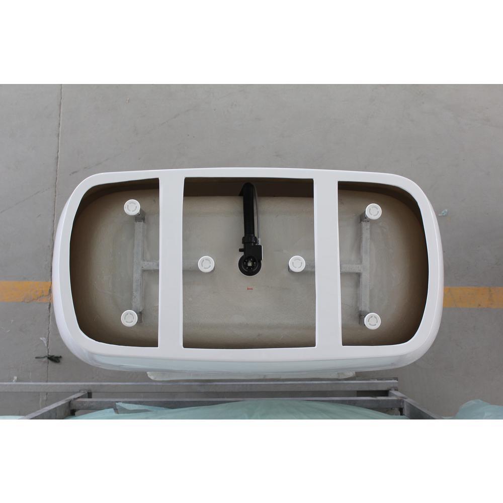Toulon 59 in. Acrylic Flatbottom Freestanding Bathtub in White - Super Arbor