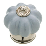 1-1/2 in. (38mm) Chrome and Gray Ceramic Melon Cabinet Knob