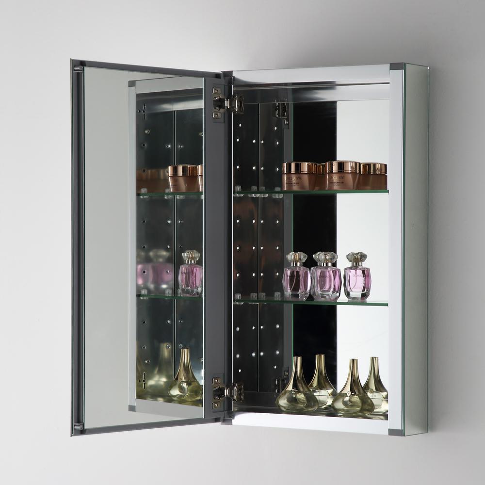 15 in. W x 52 in. H x 5 in. D Frameless Recessed or Surface-Mounted Bathroom Medicine Cabinet - Super Arbor