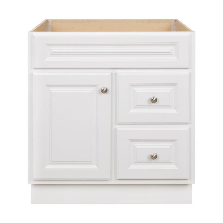 Hampton 30 in. W x 21 in. D x 33.5 in. H Bathroom Vanity Cabinet Only in White