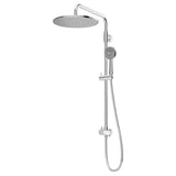1-Spray 11.8 in. Dual Shower Head and Handheld Shower Head with Low Flow in Satin Nickel