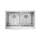 Farmhouse Apron Front 33 in. 16-Gauge Stainless Steel Double Bowl Kitchen Sink in Brushed Stainless - Super Arbor