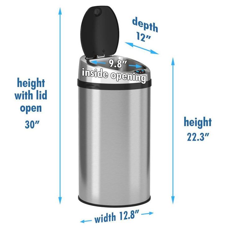 iTouchless 8-Gallon Stainless Steel Metal Touchless Trash Can with Lid