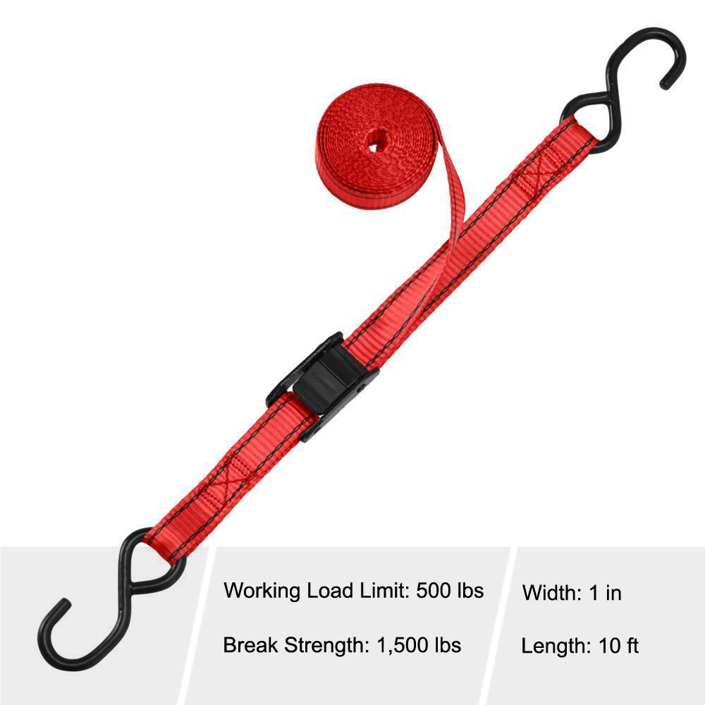 10 ft. x 1 in. Locking Tie Down with S-Hook (4-Pack) - Super Arbor