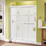Simplicity 60 in. x 70 in. Semi-Frameless Traditional Sliding Shower Door in Nickel with Transition Glass - Super Arbor