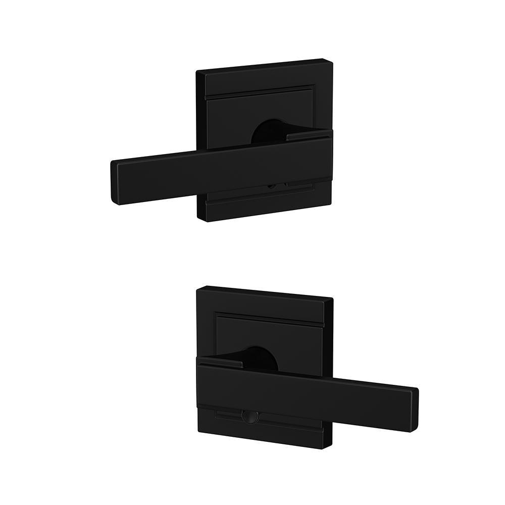 Custom Northbrook Matte Black Upland Trim Combined Interior Door Lever - Super Arbor