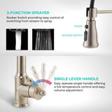 Handmade All-in-One Topmount Stainless Steel 33 in. x 22 in. Single Bowl Kitchen Sink w/ Spring Neck Faucet, Accessory