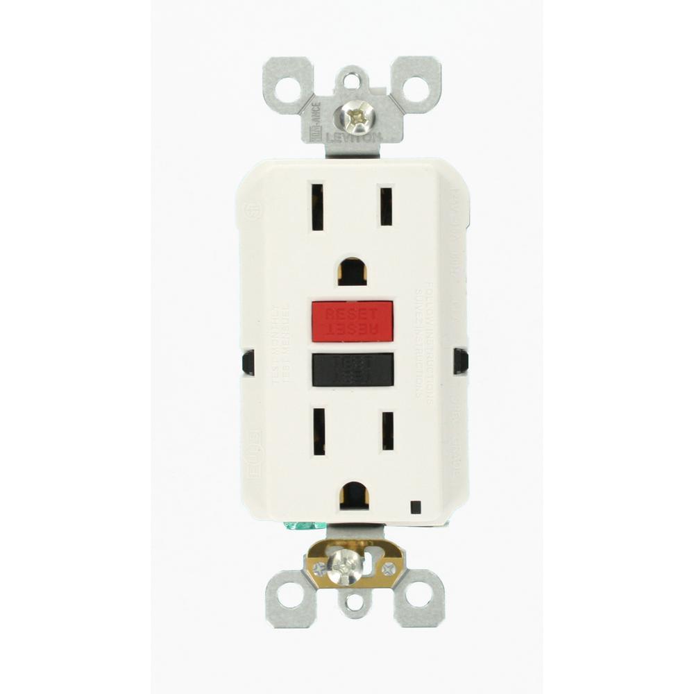 15 Amp 125-Volt Duplex Self-Test Slim GFCI Outlet, White (4-Pack) - Super Arbor
