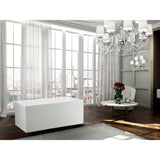 Catania 66.96 in. Acrylic Flatbottom Non-Whirlpool Freestanding Bathtub in Glossy White - Super Arbor