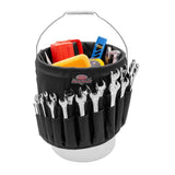 BUCKET BOSS Wrench Boss 5 Gal. Bucket Tool Organizer with 36 Pockets for Wrench Sets and Open Center Bulk Storage in Black - Super Arbor