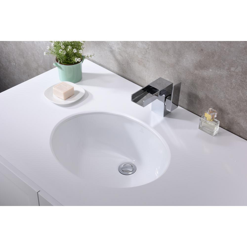 Pegasus Series 8 in. Ceramic Undermount Sink Basin in White - Super Arbor