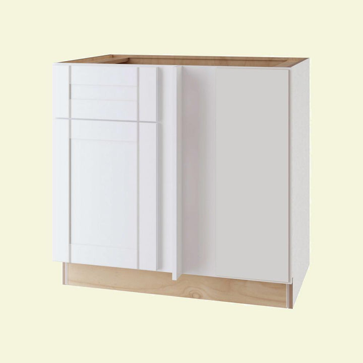 Vesper White Shaker Assembled Plywood 42 in. x 34.5 in. x 24 in. Blind Base Corner Kitchen Cabinet with Soft Close - Super Arbor