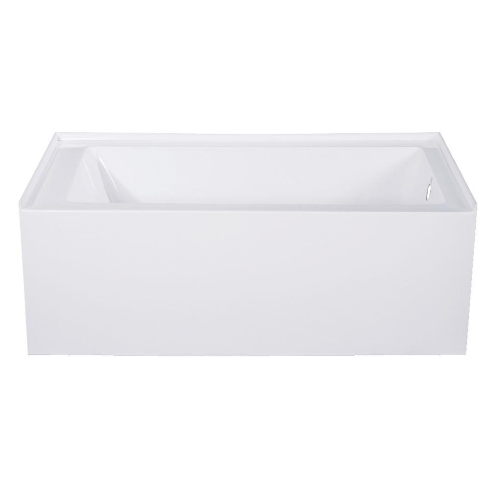 Aqua Eden Jenny 54 in. Acrylic Right-Hand Drain Rectangular Alcove Bathtub in White - Super Arbor
