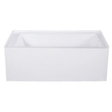 Aqua Eden Jenny 54 in. Acrylic Right-Hand Drain Rectangular Alcove Bathtub in White - Super Arbor