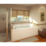 Starla 60 in. Acrylic Reversible Drain Oval Drop-in Whirlpool Bathtub with Heater in White - Super Arbor