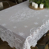 Snowflake White Polyester Tablecloth