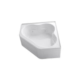 Tercet 5 ft. Acrylic Center Drain Neo-Angle Straight Corner Alcove Whirlpool Bathtub in White - Super Arbor