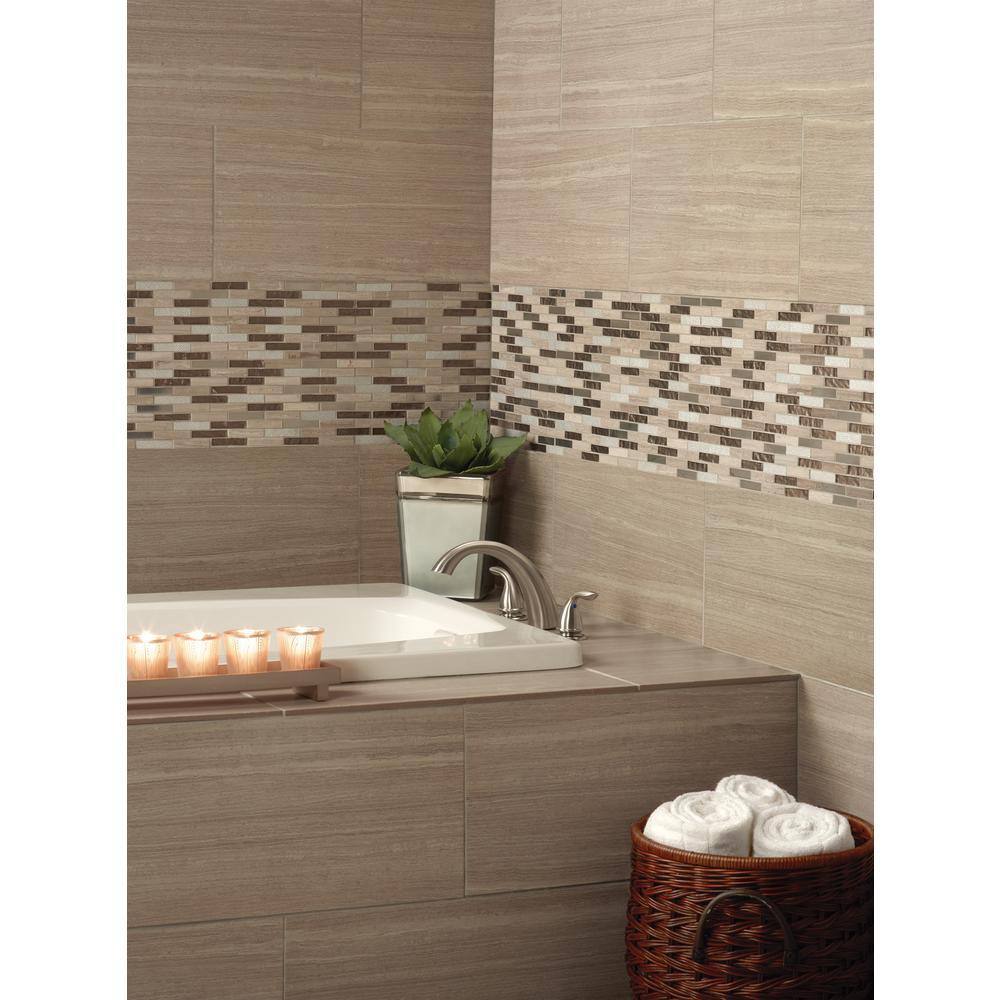 Diamante Brick 12 in. x 12 in. x 8 mm Glass Stone Mesh-Mounted Mosaic Wall Tile (10 sq. ft. / case) - Super Arbor