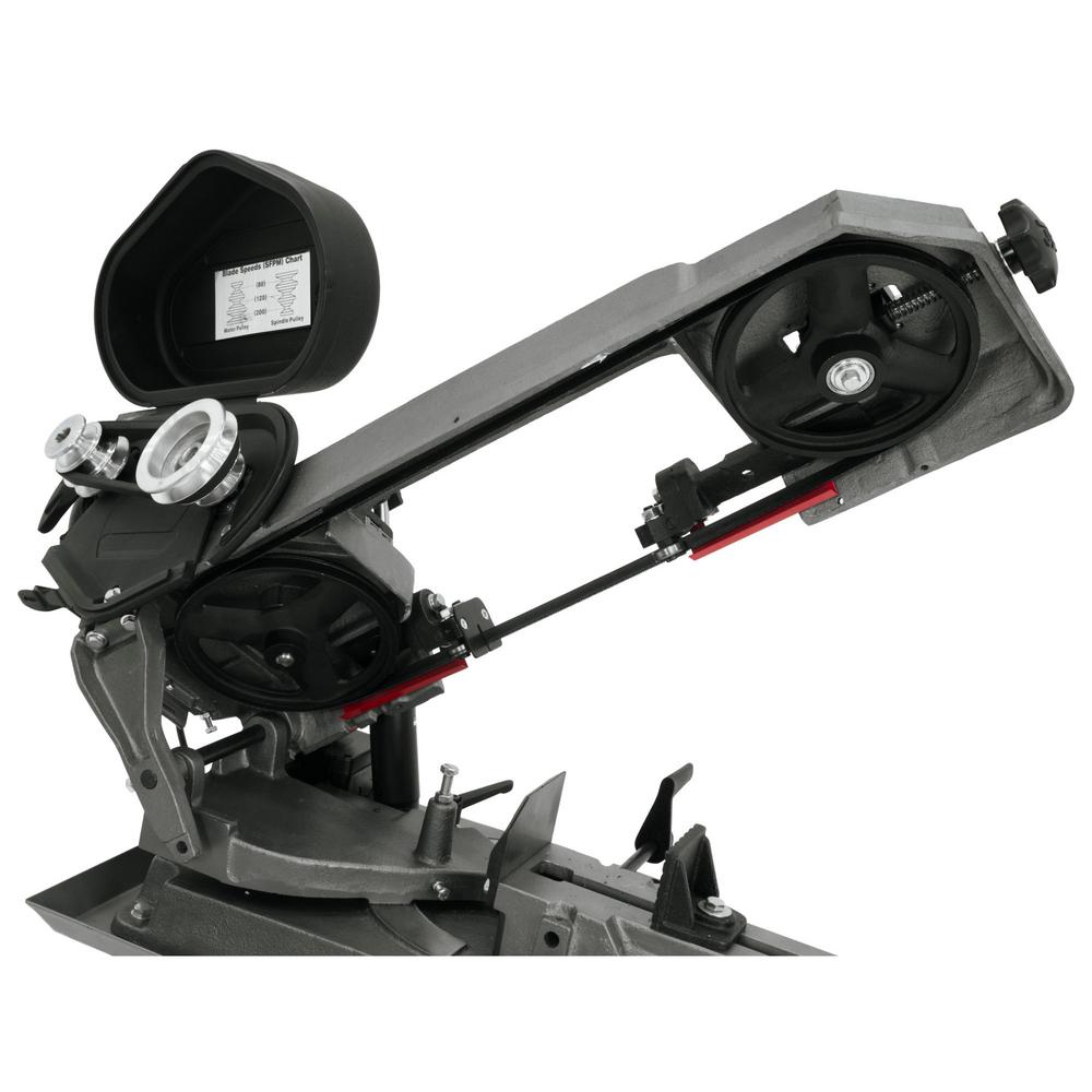 1/2 HP 5 in. x 6 in. Mitering Metalworking Horizontal Band Saw with Closed Stand, 3-Speed, 115/230-Volt, HBS-56S - Super Arbor