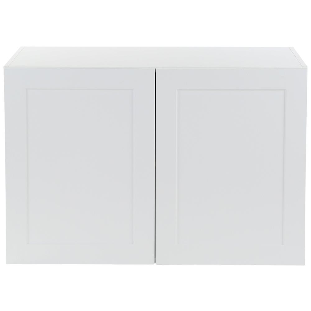 Cambridge Shaker Assembled 36x18x24.5 in. Refrigerator Wall Cabinet with 2 Soft Close Doors in White - Super Arbor