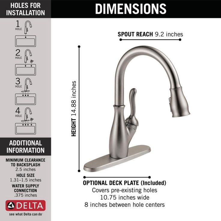 Delta Leland 1-Handle Deck Mount Pull-Down Handle/Lever Residential Kitchen Faucet (Deck Plate Included)