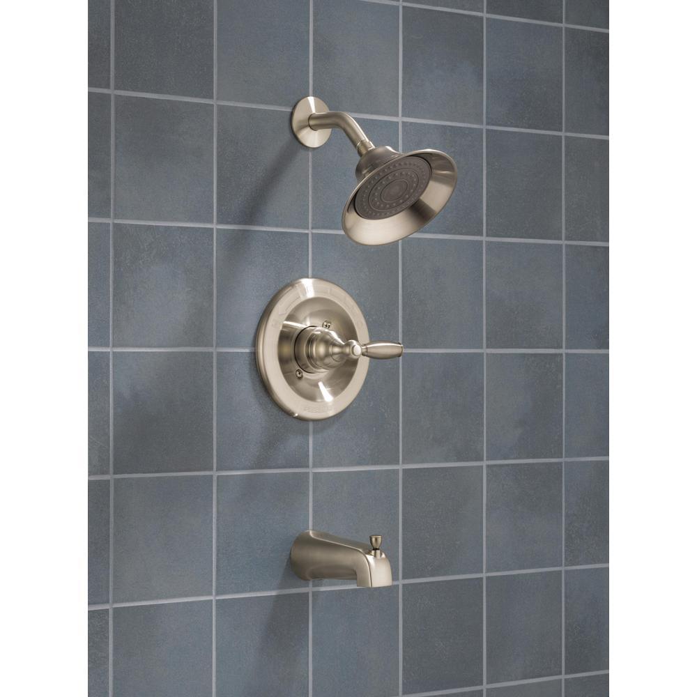 Single-Handle 1-Spray Tub and Shower Faucet in Brushed Nickel (Valve Included) - Super Arbor