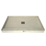 Base'N Bench 36 in. x 60 in. Single Threshold Shower Base and Bench Kit with Center Drain and Tileable Grate - Super Arbor