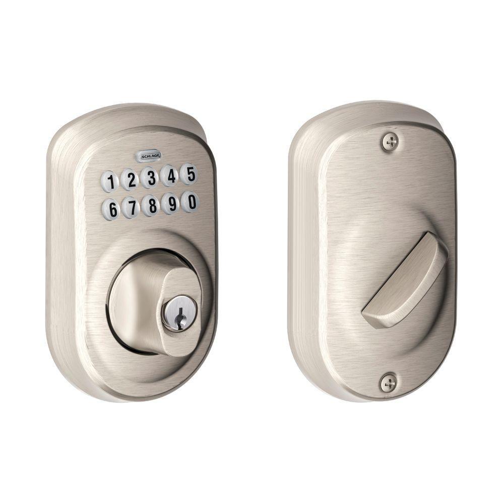 Plymouth Bright Brass Keypad Electronic Door Lock Deadbolt - Super Arbor