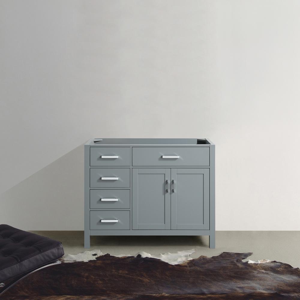 Hampton 42 in. W x 21.5 in. D Bath Vanity Cabinet Only in Grey - Super Arbor