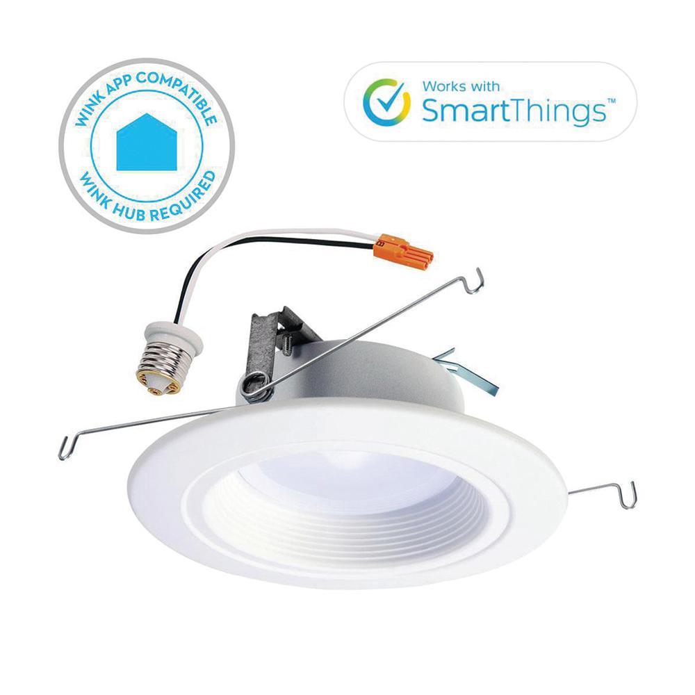 RL 5 in. and 6 in. White Wireless Smart Integrated LED Recessed Downlight Ceiling Fixture Selectable Color Temperature - Super Arbor