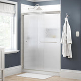 Simplicity 60 in. x 70 in. Semi-Frameless Traditional Sliding Shower Door in Bronze with Rain Glass - Super Arbor