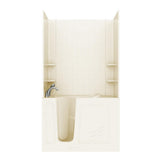 Rampart Nova Heated 5 ft. Walk-in Whirlpool Bathtub with 6 in. Tile Easy Up Adhesive Wall Surround in Biscuit - Super Arbor
