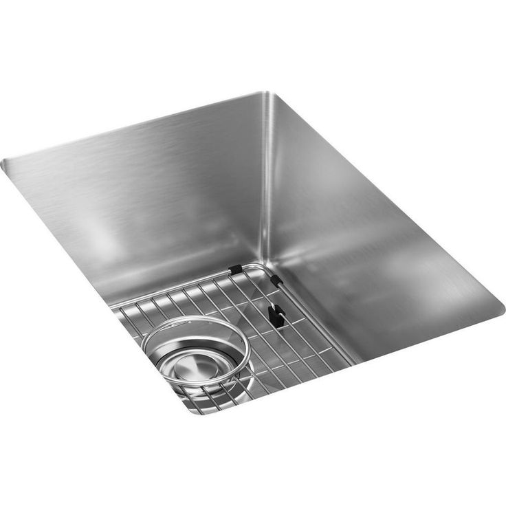 Crosstown Undermount Stainless Steel 14 in. Single Bowl Bar Sink with Bottom Grid and Drain
