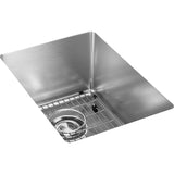 Crosstown Undermount Stainless Steel 14 in. Single Bowl Bar Sink with Bottom Grid and Drain