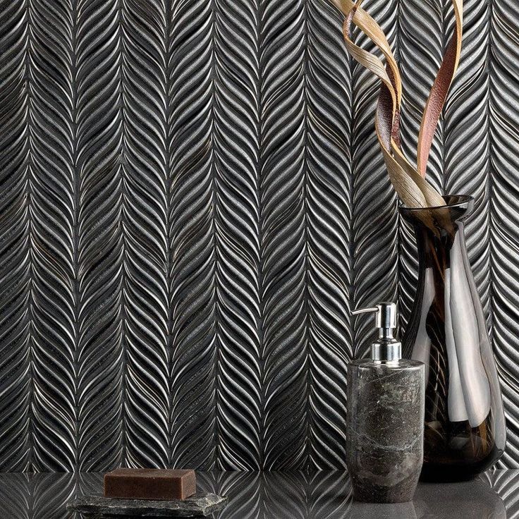Divine Alula Gunmetal 10 in. x 12 in. Glazed Ceramic Mosaic Tile (0.85 Sq. Ft.)