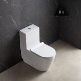 All-in-One Toilet Elongated One-Piece Dual Flush 1.28 GPF/0.88 GPF High Efficiency Skirted Toilet in White - Super Arbor