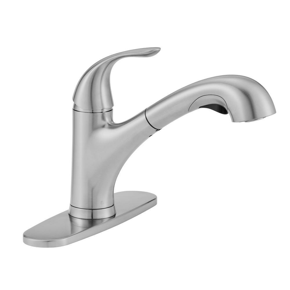Market Single-Handle Pull-Out Kitchen Faucet with TurboSpray and FastMount in Bronze - Super Arbor