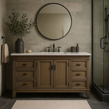 Home Decorators Collection Naples 60-Inch Distressed Grey Bathroom Vanity Cabinet
