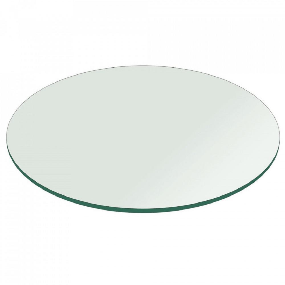 32 in. Clear Round Glass Table Top, 1/4 in. Thickness Tempered Flat Edge Polished - Super Arbor