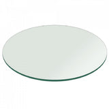 32 in. Clear Round Glass Table Top, 1/4 in. Thickness Tempered Flat Edge Polished - Super Arbor